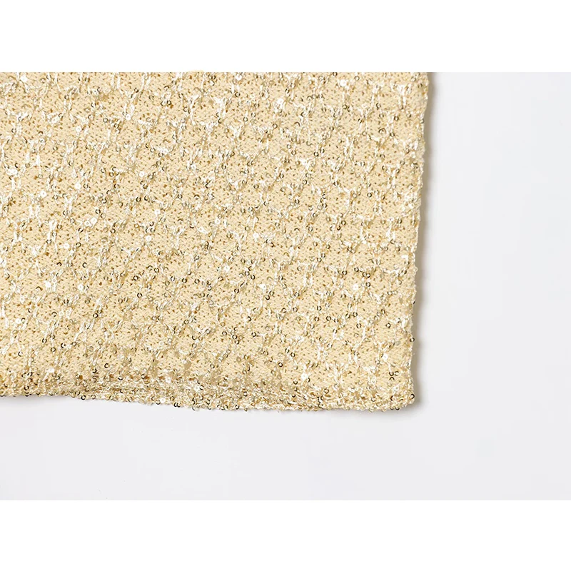 Sequin Knitted Top Women 2025 Summer Crop Tops For Women Backless Slip Short Tops Streetwear Sexy Party Top