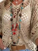 Fashionable and elegant large perforated top, women's hollow knit sweater, versatile sweater 5