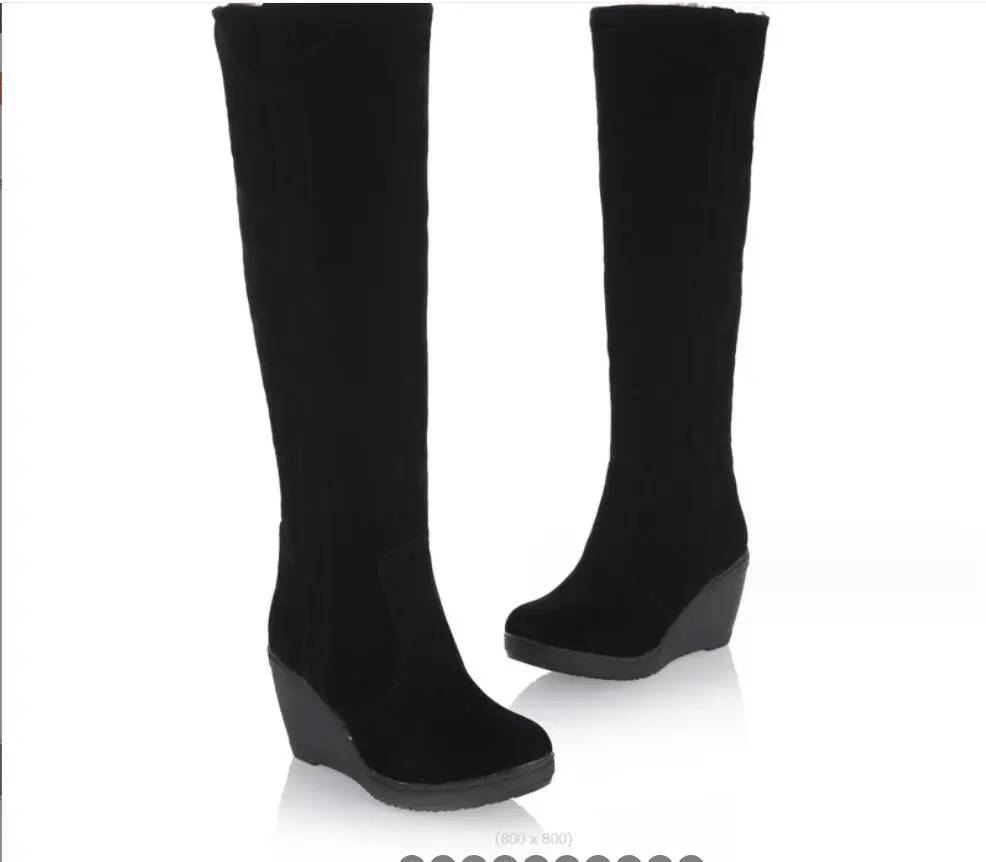 Fashion New Women Shoes Snow Boots Round Toe Slip-On Over-the-Knee Snow Boots Wedges Heel Women Boots Winter Style high boots