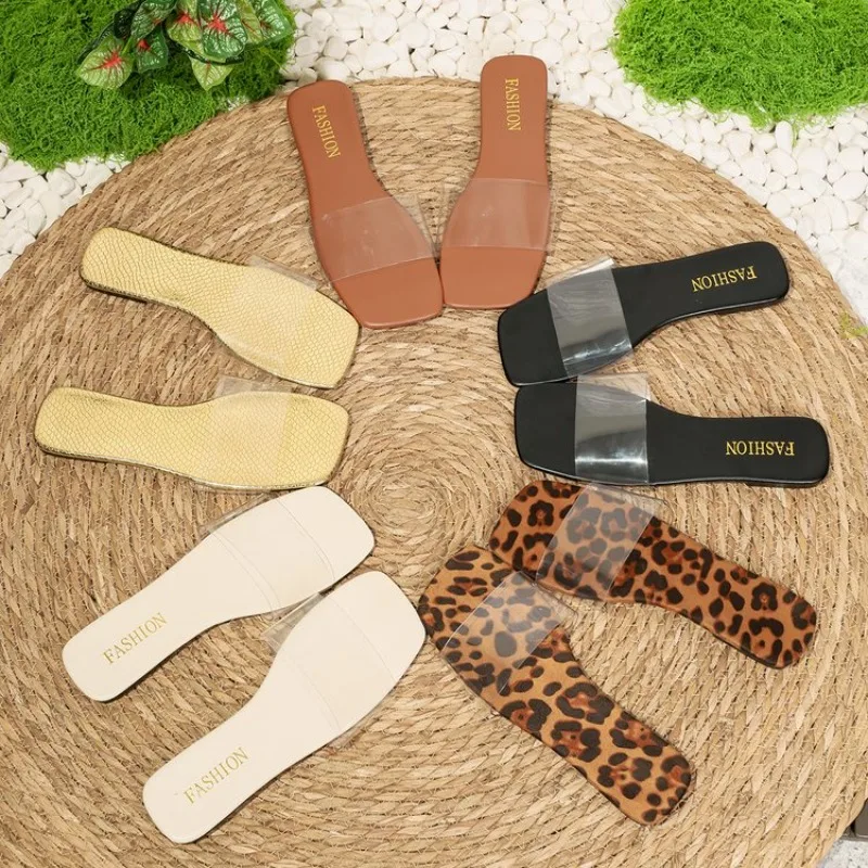 Women Slippers Fashion Minimalist Single Band Sandals Solid Color Outdoor Slippers Women Sandy Beach Open Toe Flat Slides