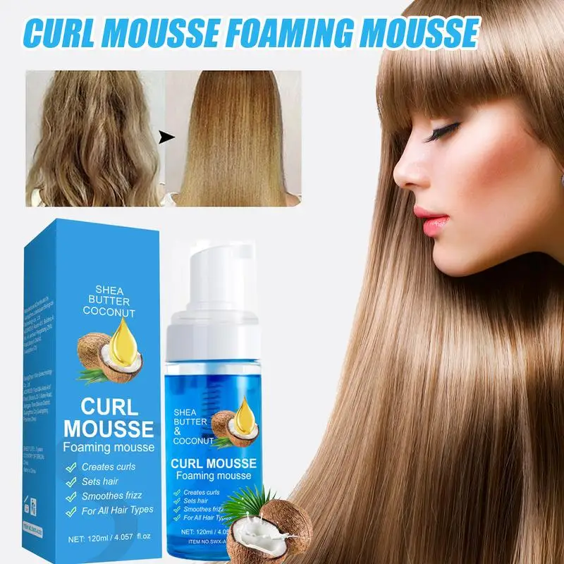 Curl Mousse Foaming mousse Curl Mousse oil Soft Foaming 120ml Hair for Curly Hair Defines Curls Anti Frizz