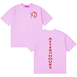 After Hours Unisex Graphic Tee - Summer Casual Loose Fit - XS (Pink)