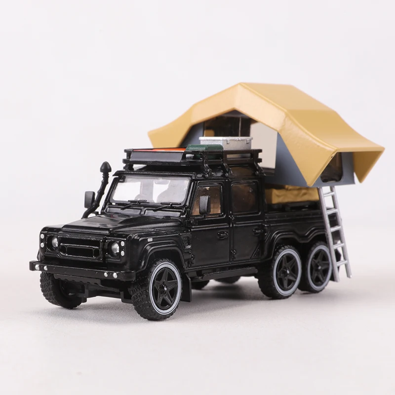 Gcd 1:64 Land Rover Defender 6X6 Ordinario Grigio/Nero Rhd Diecast Model Car