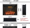 43'' Electric Fireplace Insert, Retro Recessed Fireplace Heater W/ Fire Cracking Sound, Remote Control & Timer, 750/1500W, Black 5