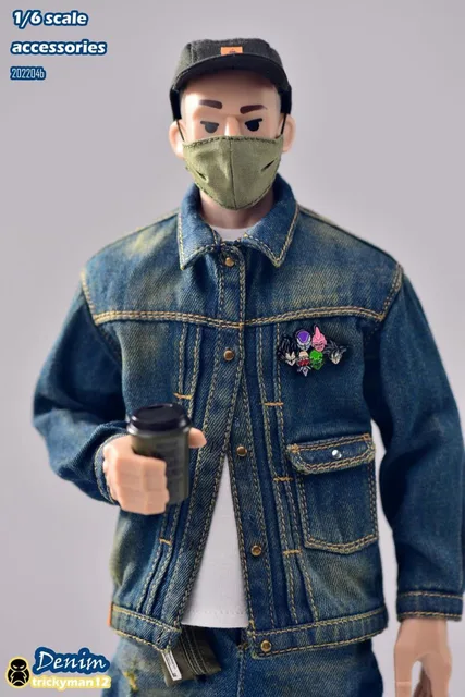 Trickyman12 1/6 Male Soldier Street Trend Hip Hop Denim