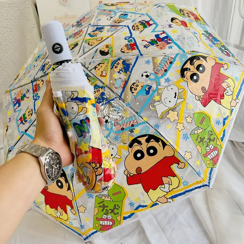 

Crayon Shin-Chan Cute Cartoon Automatic Umbrella Kawaii Printing Manual Umbrella Outdoors Children Rain Gear Adorkable Periphery