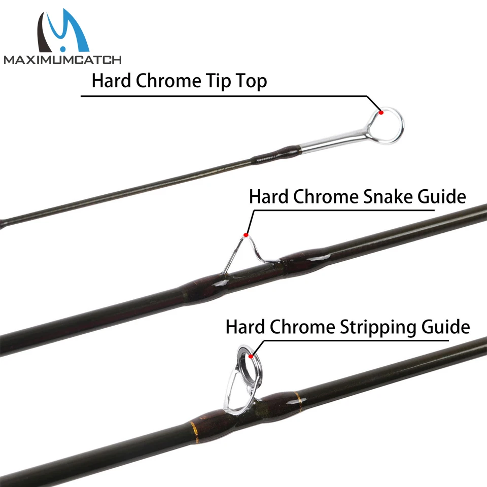 MAXCATCH V-Feather Fliegenfischerrute Small Stream Creek 6ft 6,5ft 7,5ft 1/2/3WT 30T 36T SK Kohlefaserlicht mit Carbonrohr – Detail 14