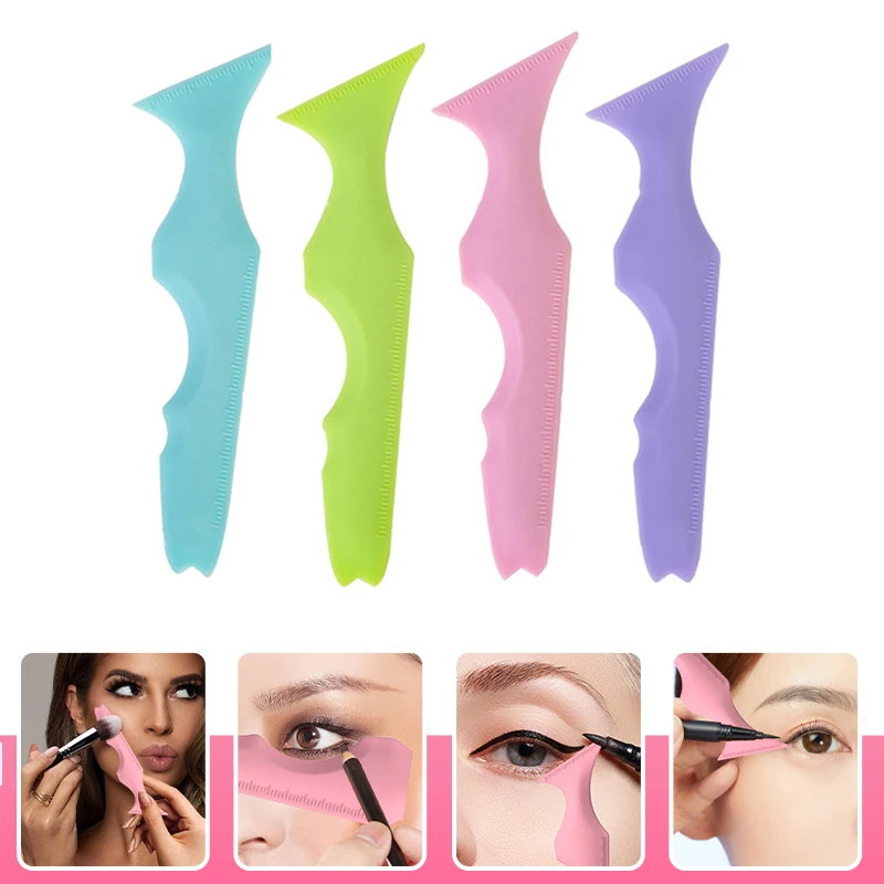 Silicone Eyebrow Ruler Eyeliner Eye Makeup Assist Tool Eyelash Paint Lipstick Silicone Beauty Ruler Stencil eyeliner stencil tool makeup tools eyebrow stencil tool eye makeup tools