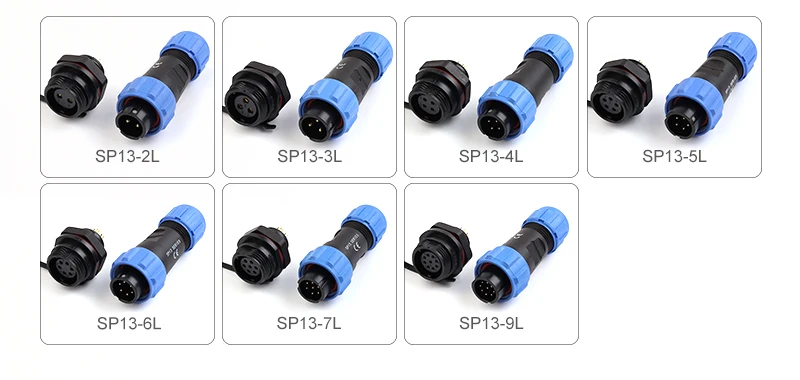 SP13 Aviation Steckdose Connecotr Schweißmutter Typ IP68 Wasserdichte Connecotrs SP13-2/3/4/5/6/7/9 Pin Home Elektrogerät – Detail 6