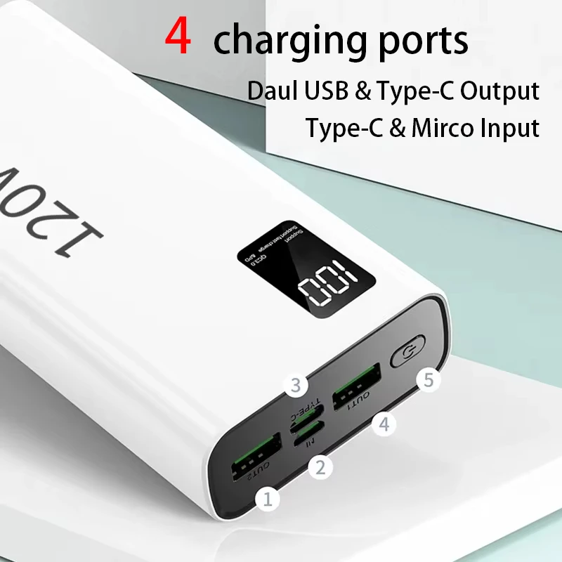 Power Bank da 120 W con ricarica super veloce, capacità ultra elevata da 200000 mAh, batteria esterna per dispositivi mobili, compatibile con iPhone, Xiaomi, Samsung - Image 4