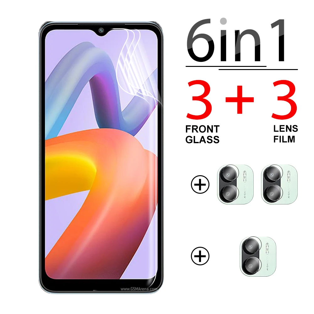 Pellicola Salvaschermo Antigraffio 6 In1 Per Xiaomi Redmi A2 Plus Full Glue Cover Clear Hydrogel Film Readmi Redmy A1 Camera Glass