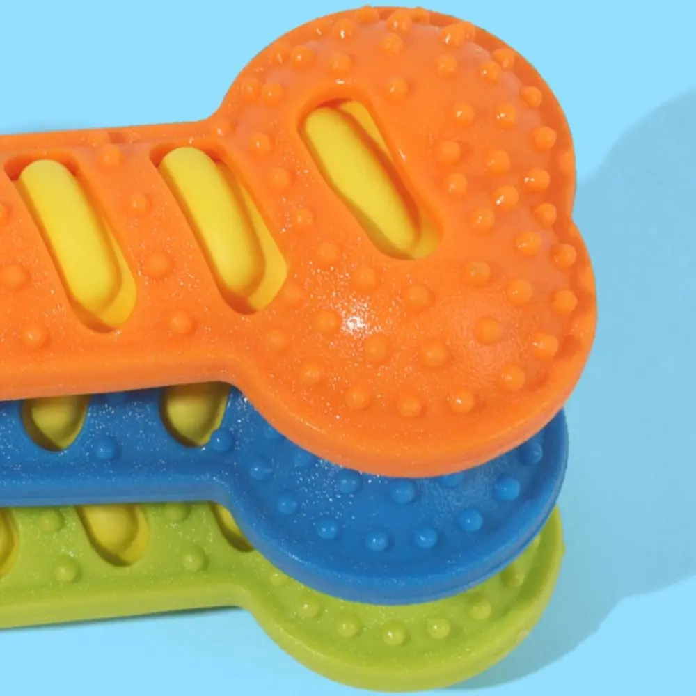 Training Puppy Bite-resistant Dog Chew Sounding Bone Shape Teeth Cleaning Durable Dog Toothbrush Teeth Cleaning