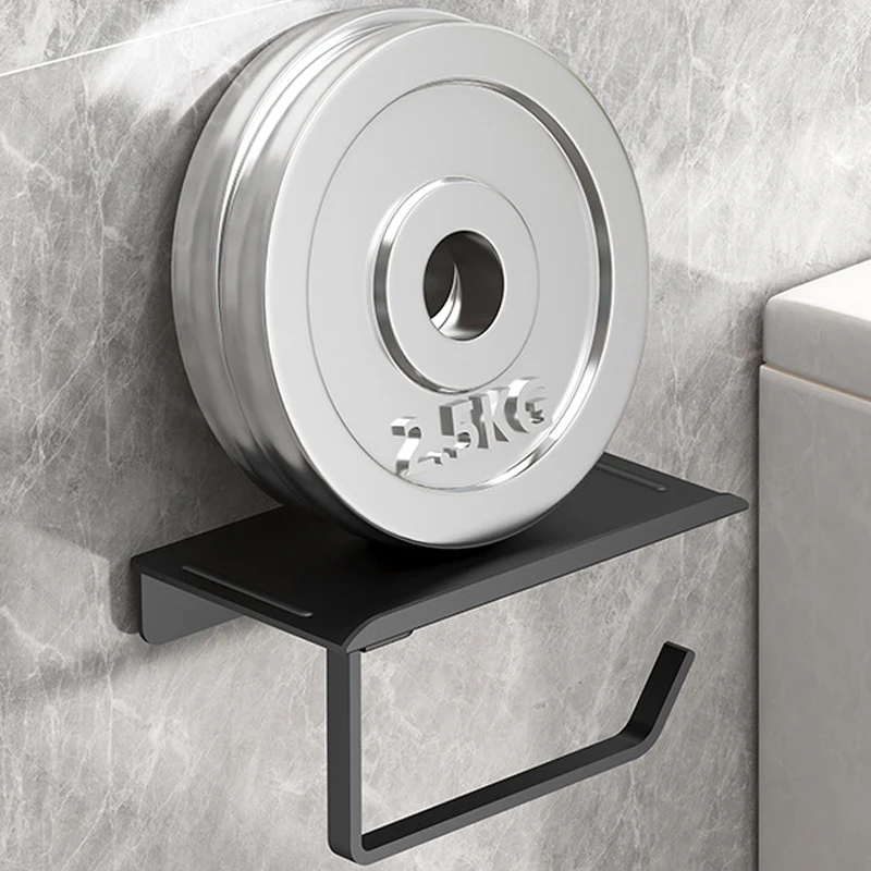 Toilet Paper Holder Toilet Paper Rack Toilet Roll Holder Tissue Holder No Punching Self-Adhesive Bathroom Tissue Paper Holder Plastic Easy Installation Roll