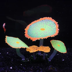 Radiant Silicone Aquarium Coral Decor with Luminous Underwater Plants (Orange)
