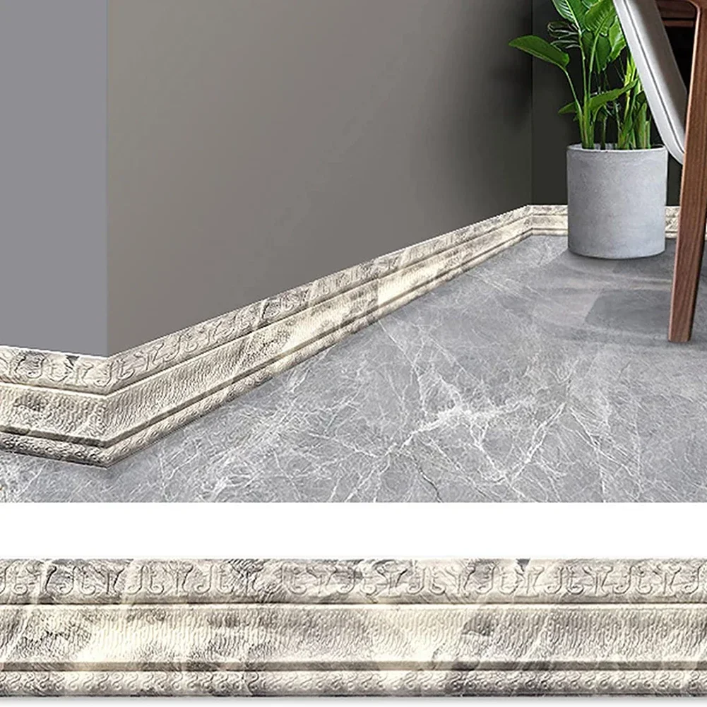 8x230cm 3D Foam Wall Edge Strip Stickers Self-Adhesive Waterproof Baseboard Corner Waist Line Sticker Wallpaper Border Decor
