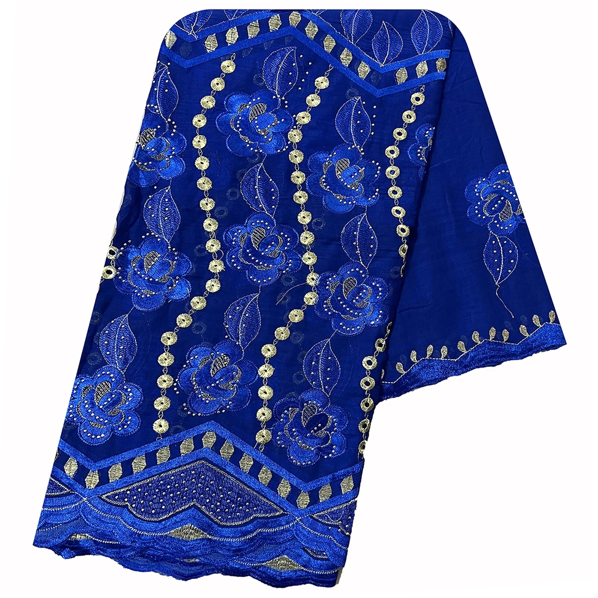 

Hot Sale African Women Scarfs Big Circle Design Big Embrodiery 100% Cotton With Grenadine Big Scarf for Shawls Pashmina