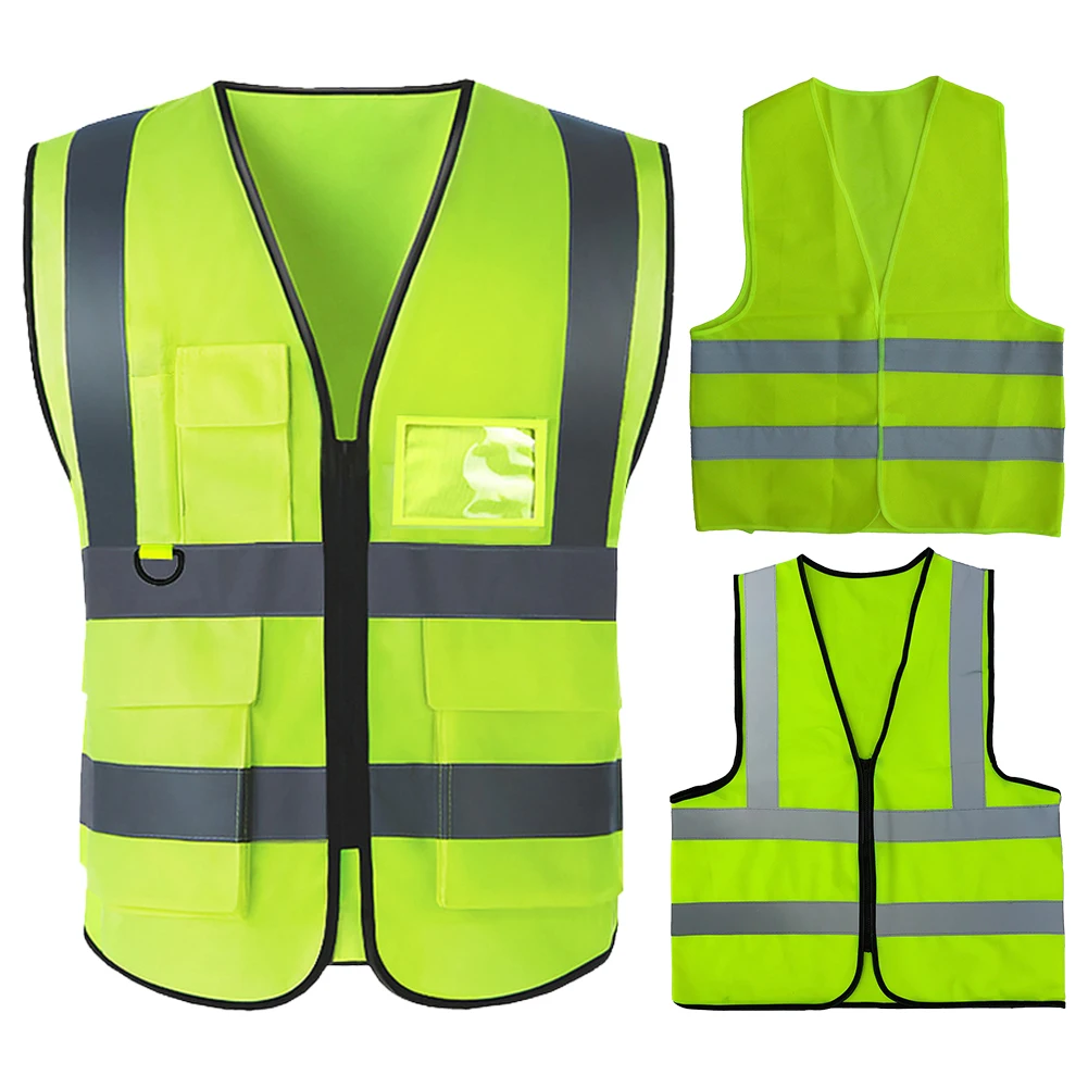 Reflective Vest High Visibility Vest 2 Reflective Strip Car Safety for Outdoor Traffic Safety Cycling