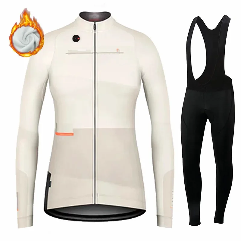 Women's Long Sleeve Cycling Jersey Set Wool Thermal Clothing for Mountain Bike Racing Winter Women Clothing bicycle