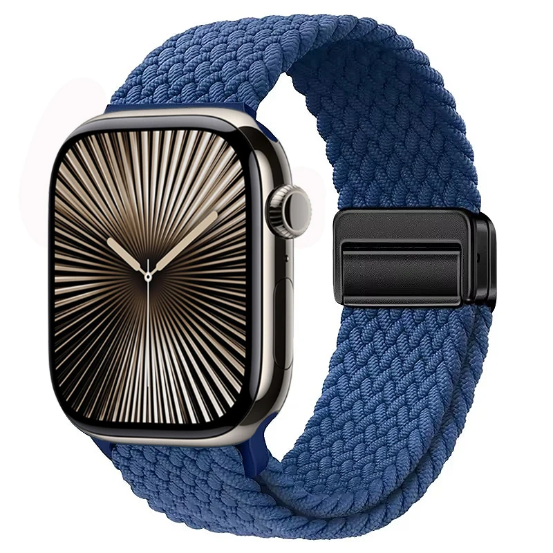 Nylon Braided Magnetic Loop Strap with Metal Accents