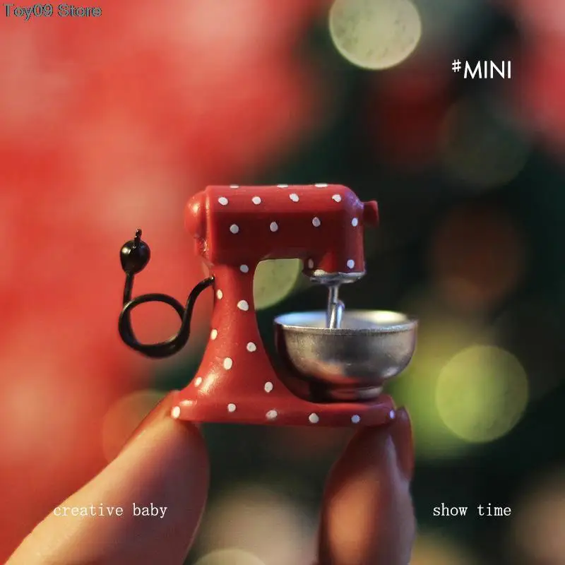 

1:12 миниатюрный Рождественский красный Миксер для кукольного домика, модель, Рождественская сцена, украшение, кухонная декоративная игрушка