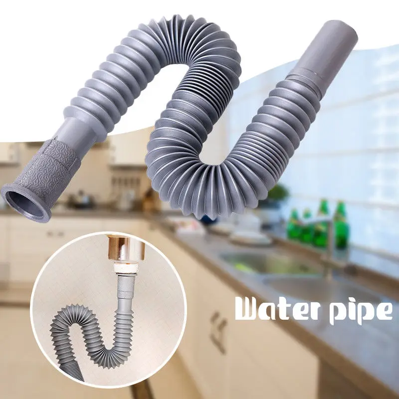 

Universal Plastic Drain Hose Flexible Kitchen Sink Extension Washbasin Drain Hose Pipe Anti-corrosion Home Bathroom/Kitchen Pip