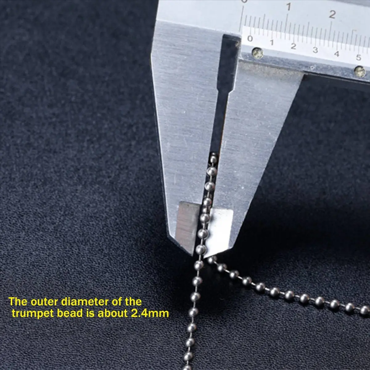 *N21R 5X Pure Titanium Chain Necklace Glass Bead Chain Pendant is Not Easy to Rust Simple Titanium Alloy Bracelet-B - Image 5