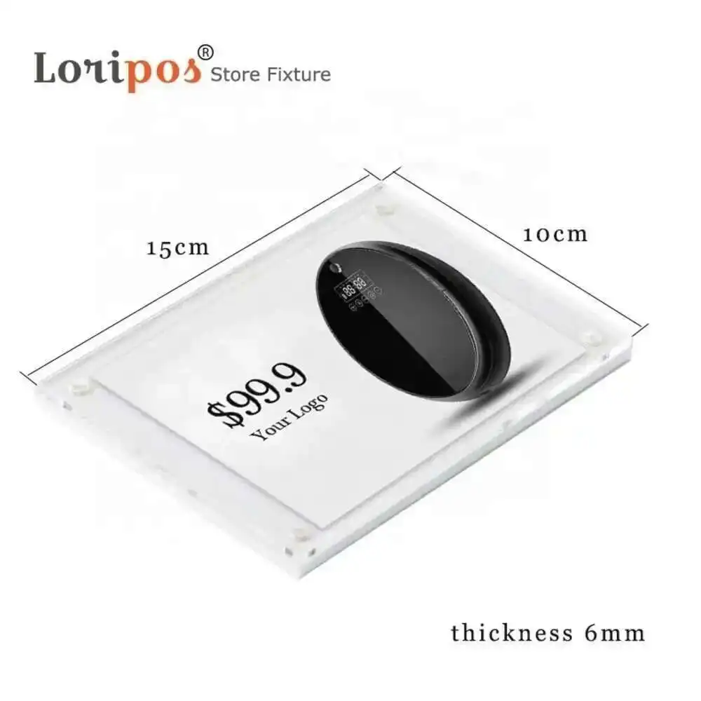 Sticker Price Tag Acrylic Magnetic Name Card Display Wall Mount Paper Info Desk Table Sign Holder Photo Frame