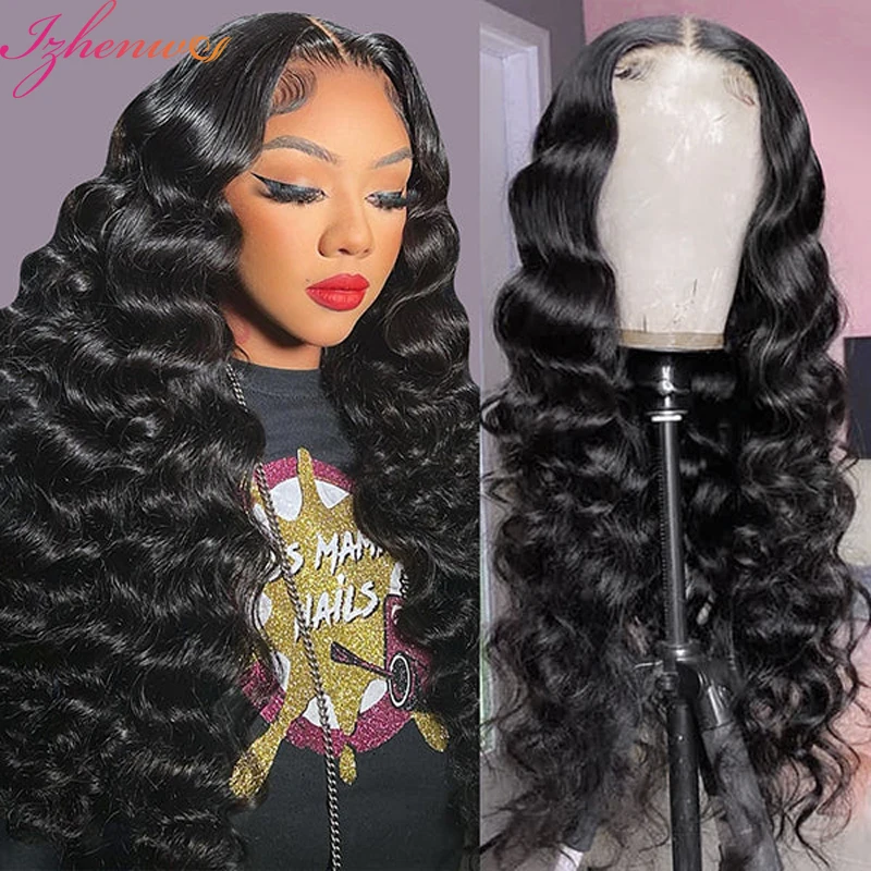 

30 Inch Transparent Loose Deep Wave Front Wig 13x6 Lace Frontal Human Hair Wigs For Women Loose Wave Wig Pre Plucked Frontal Wig