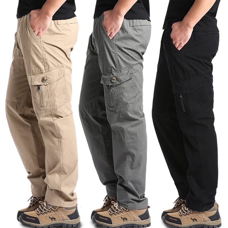 

2024 High Quality Cotton Men's Cargo Pants Casual Loose Multi Pocket Military Pants Long Trousers for Male Joggers Size 5XL 6XL