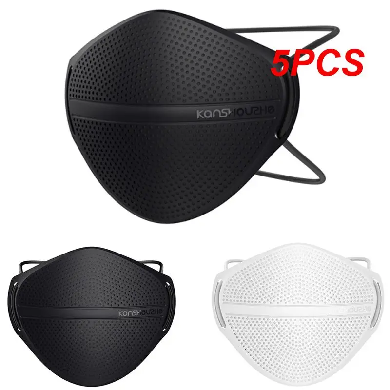 

5PCS Adult Kids Reusable Silicone Face Mask Filtration Mask With Replacement Filter Non-Woven Fabric Protective Anti-Dust Smoke