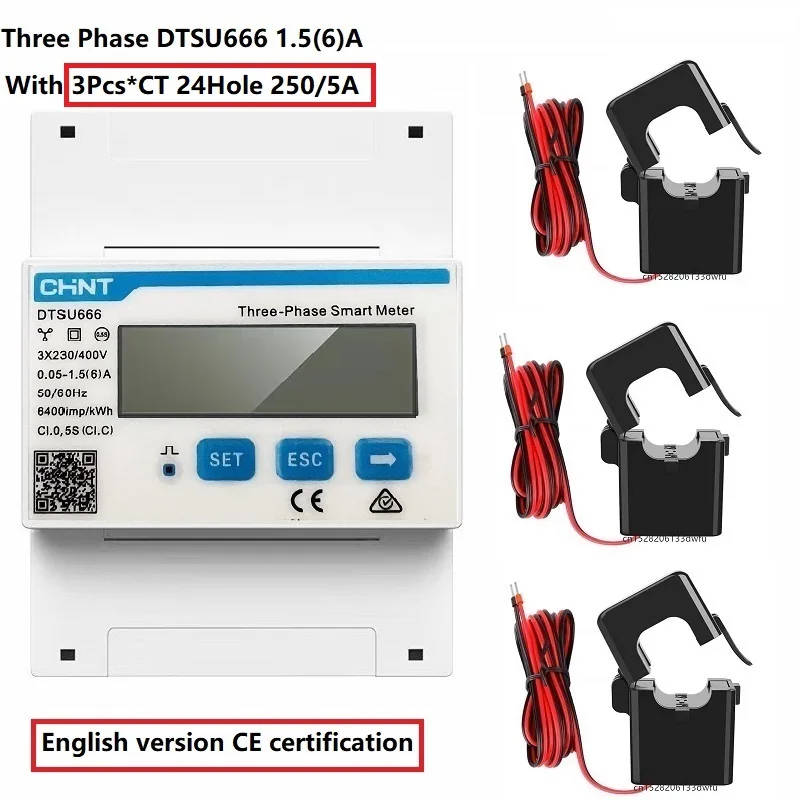 CHINT DDSU666 DTSU666 Multifunction Power Meter Programable V,A,W,KWH,VAR, MODBUS RS485 Electric Energy Meter Solar PV inverter images - 6