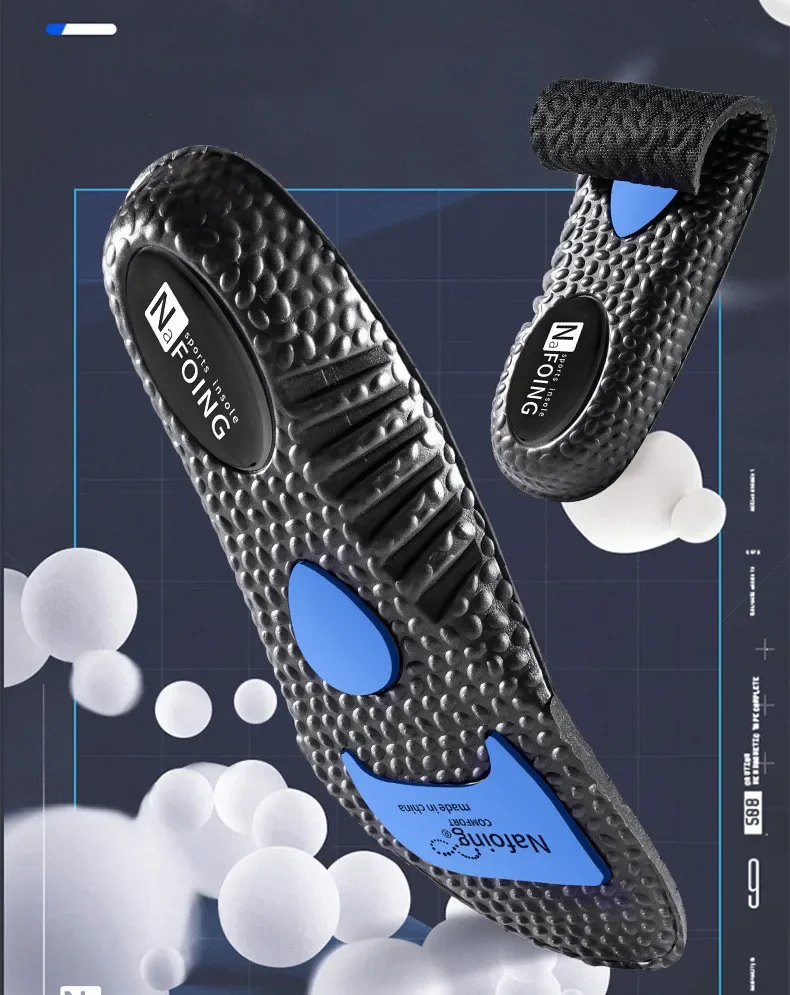 1 Paar atmungsaktive orthopädische Fersenlift-Einlegesohlen zur Erhöhung der Höhe für Füße, PU-Memory-Schaum-Schuhpolster für die Sport-Laufpflege – Detail 11