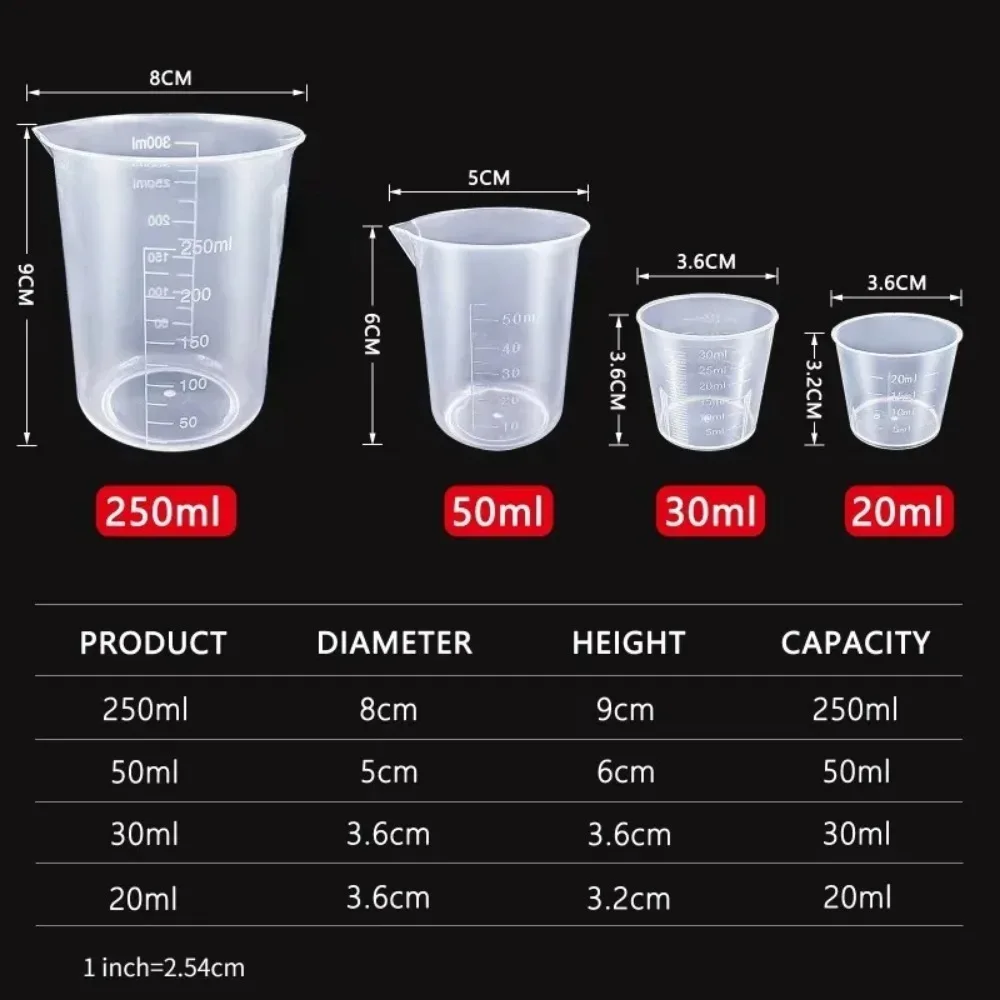 Clear Plastic Measuring Cup 6Pcs/set For Baking