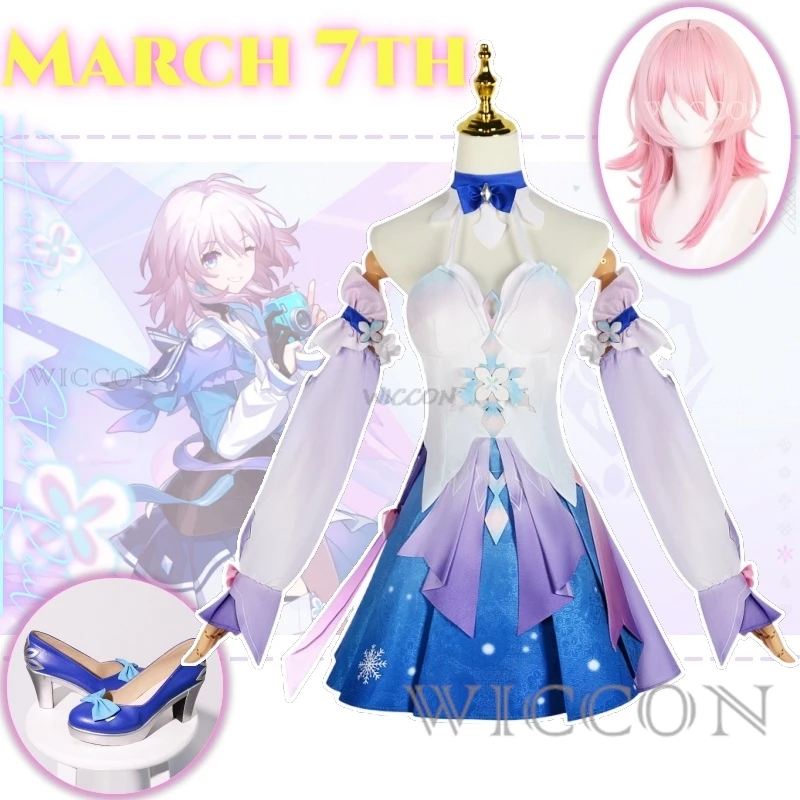 

March 7th Anime Game Honkai: Star Rail Cosplay Costume Clothes Wig Shoes Uniform Cosplay Trailblazer Astral Express Halloween