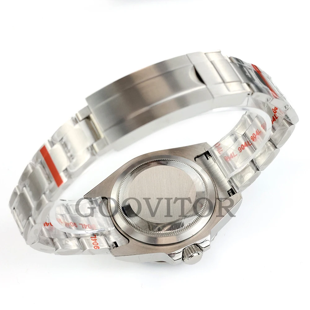 Silver 40mm Solid Stainless Steel Watch Case with Waterproof Brushed Oyster Bracelet
