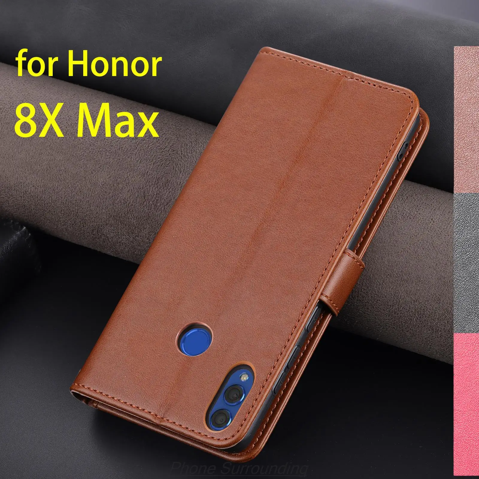 Couro Protetora Tampa do Telefone Bolsas de Titular do Cartão Carteira Case para Huawei Honor 8x Max 7.12 pu