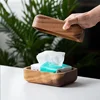Walnut Tissue Box, Light Luxury Wooden Living Room Table Tissue Case, Desktop Napkin Holder, Creative Solid Wood Storage Box 4