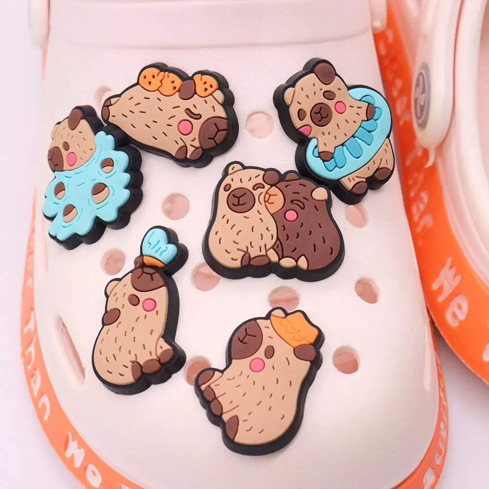 

Wholesale 50pcs Shoe Charms Animal Cute Bear Squirrel Raccoon Owl Accessories PVC Shoe Decoration For Wristbands Croc Jibz Gift