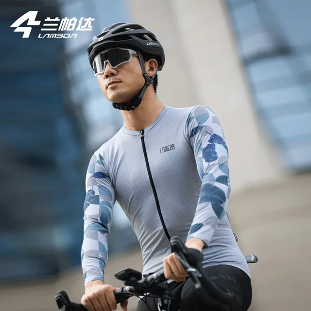 Cycling Shirt LAMEDA Men's Cycling Jersey Long Sleeve Slim Fit