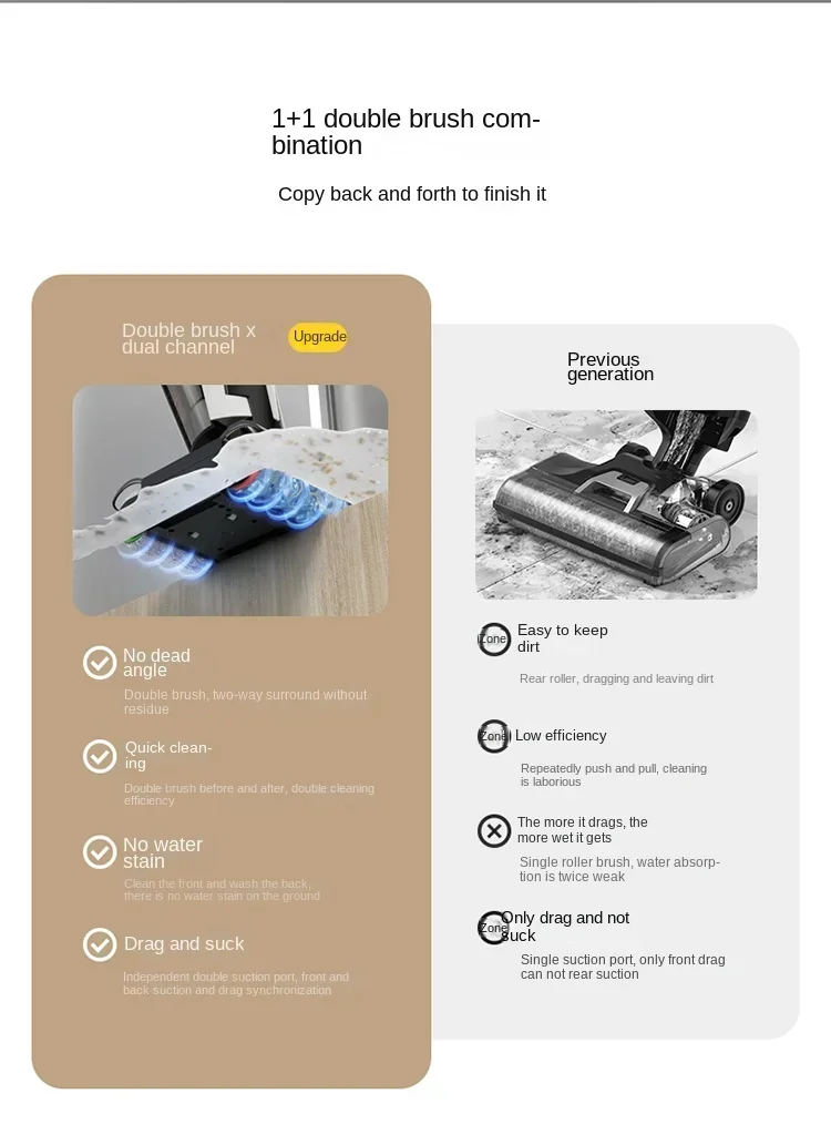 Deerma P20 Floor Washing Machine, Vacuum and Mopping Integrated Household Appliances, Wireless High Suction Smart Mop 6