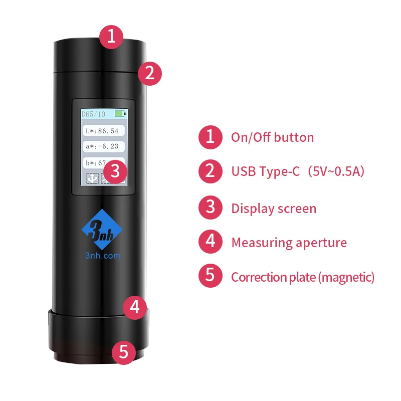 colorimeter spectrophotometer portable color analysis measure the color in fruits/Plastic/Food/Leather/Printing/Paint