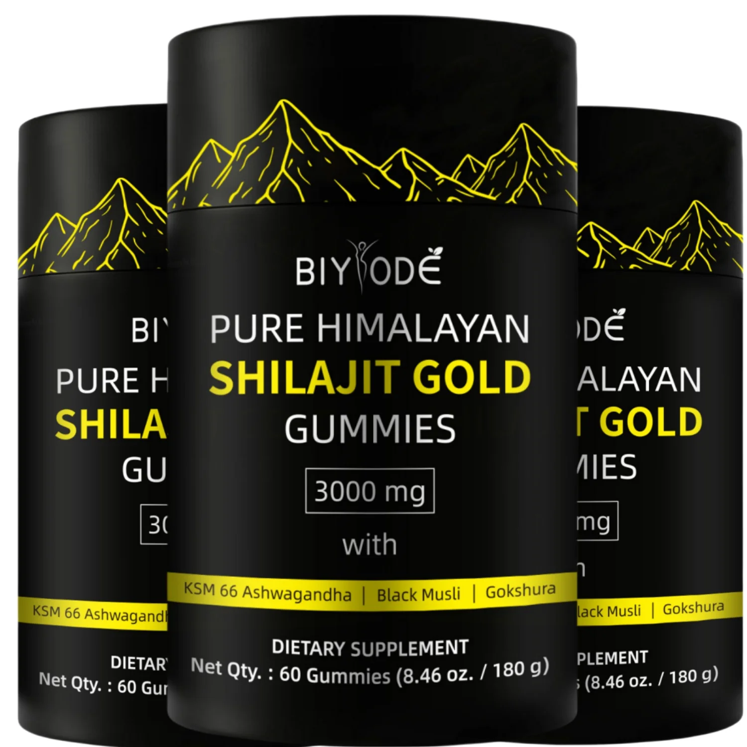3 bottles Himalayan Shilajit Resin Gummies 85+Trace Minerals Energy Boost Help With Muscle Recovery Reduce Fatigue Easy To Use