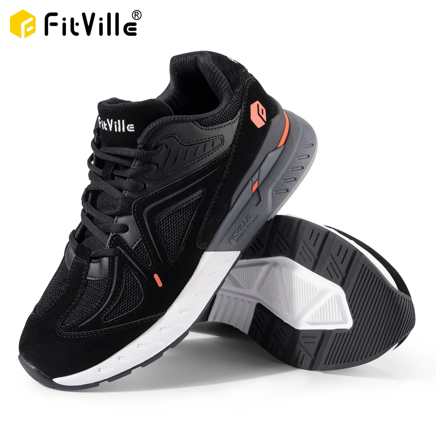 FitVille Extra Wide Men's Walking Shoes Lightweight Sneakers for Flat