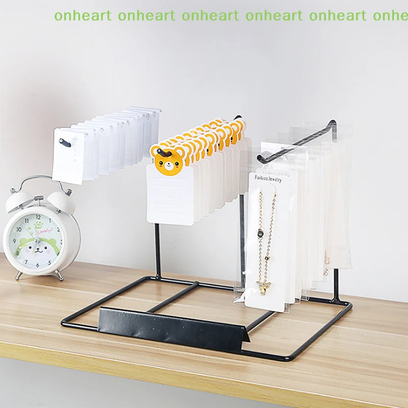 [C]Iron Bracket Jewelry Display Rack Household Desktop Decoration Earrings Necklace Storage Headrope String Organizing Rack