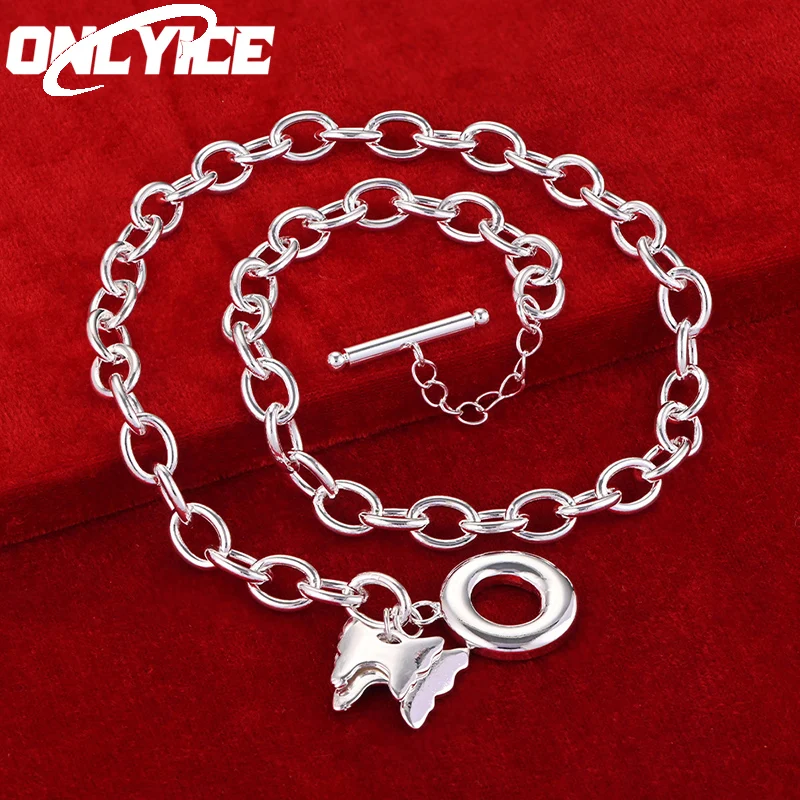 

Ожерелье из серебра 925 пробы с кулоном в виде двух бабочек для женщин и мужчин, модные ювелирные изделия, подвески, популярные аксессуары, Бесплатная доставка