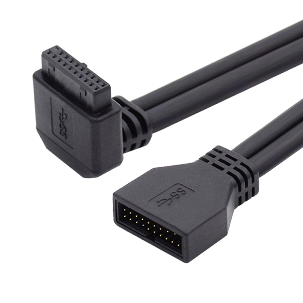

5 Гбит/с 90 градусов Угловой USB 3.0 20Pin 19Pin штекер-гнездо Удлинительный кабель для материнской платы