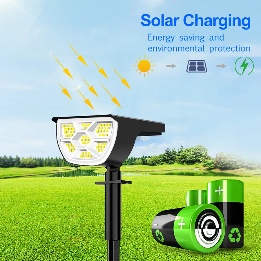 Solar lights 72/68 LED Solar Landscape Spotlights Lights Outdoor 2-in-1 Garden Outdoor Solar Powered Wall Light 3 Mode Front Door Backyard