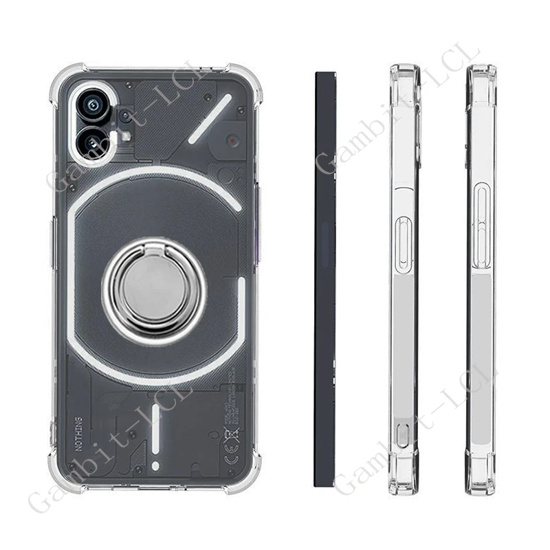 Universal Smartphone TPU Soft Cover with Back Ring Holder Bracket