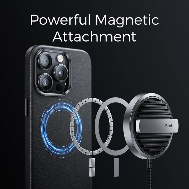 Benks Magnetic Vintage Leather Case for IPhone 15Pro / 15ProMax Simple Luxury Phone Protection Cover 4