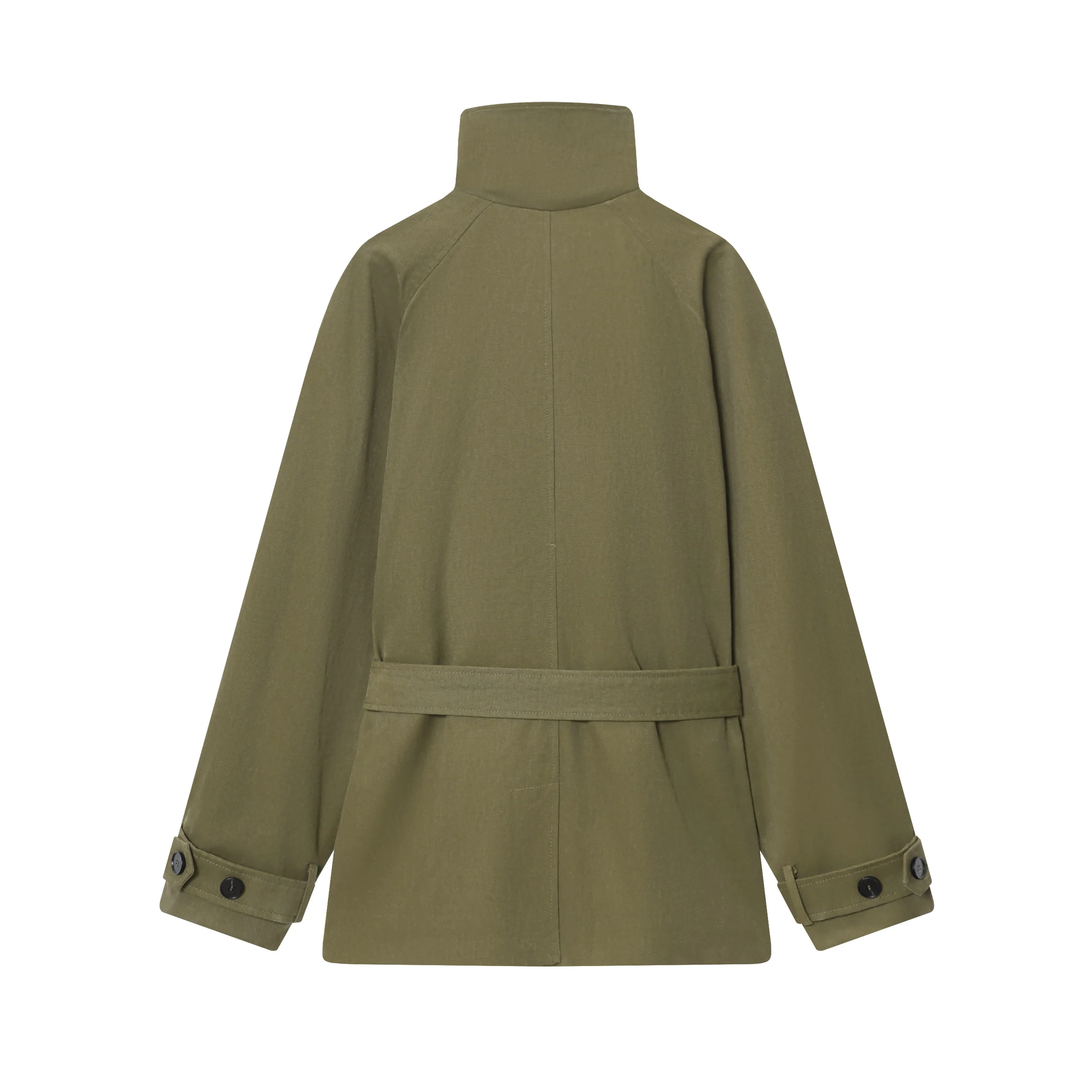 Women's Spring Autumn Trench Coat Army Green Long Sleeve With Belt Loose Windbreaker Lady Casual Versatile Jackets Streetwear